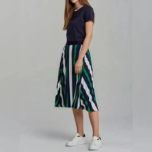 Gant AB Pleated Stripe Skirt LAVISH GREEN